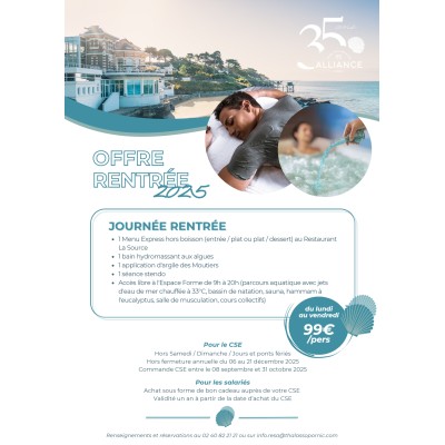 OFFRES RENTREE THALASSO PORNIC 2025 OFFRES RENTREE THALASSO PORNIC 2025