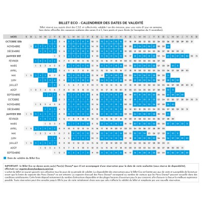 @Disney ECO - Validité 1 an à date d'achat  en semaine hors vac scolaires, ponts et jours fériés- Réservation obligatoire