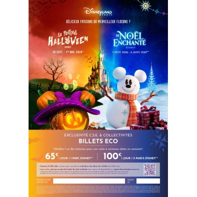 @Disney ECO - Validité 1 an à date d'achat  en semaine hors vac scolaires, ponts et jours fériés- Réservation obligatoire